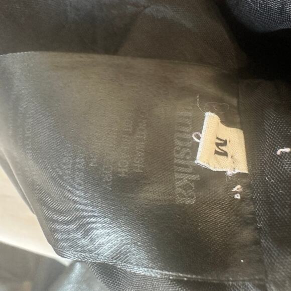 Nanushka Black Faux Leather Moto Jacket MEDIUM Cropped Oversized Designer $625 - Picture 12 of 15